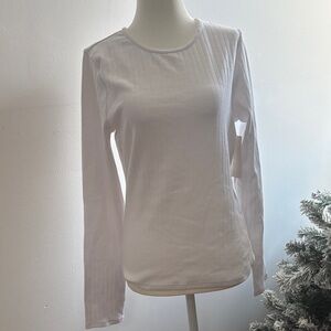 Elegant White Long Sleeve Women's Top